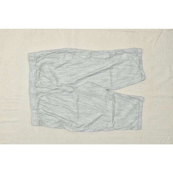 Lane Bryant Plus Size 26/28 Gray Stripe Linen Blend Pull On Capri Drawstring NEW - Picture 8 of 8